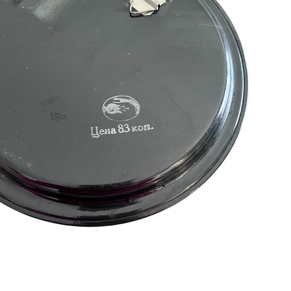 Vintage Russian Floral Decorative Tole Painted Floral Metal Plates Folk Art - Picture 6 of 12